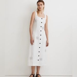 Madewell Button Front midi Dress in 100% Linen NWT